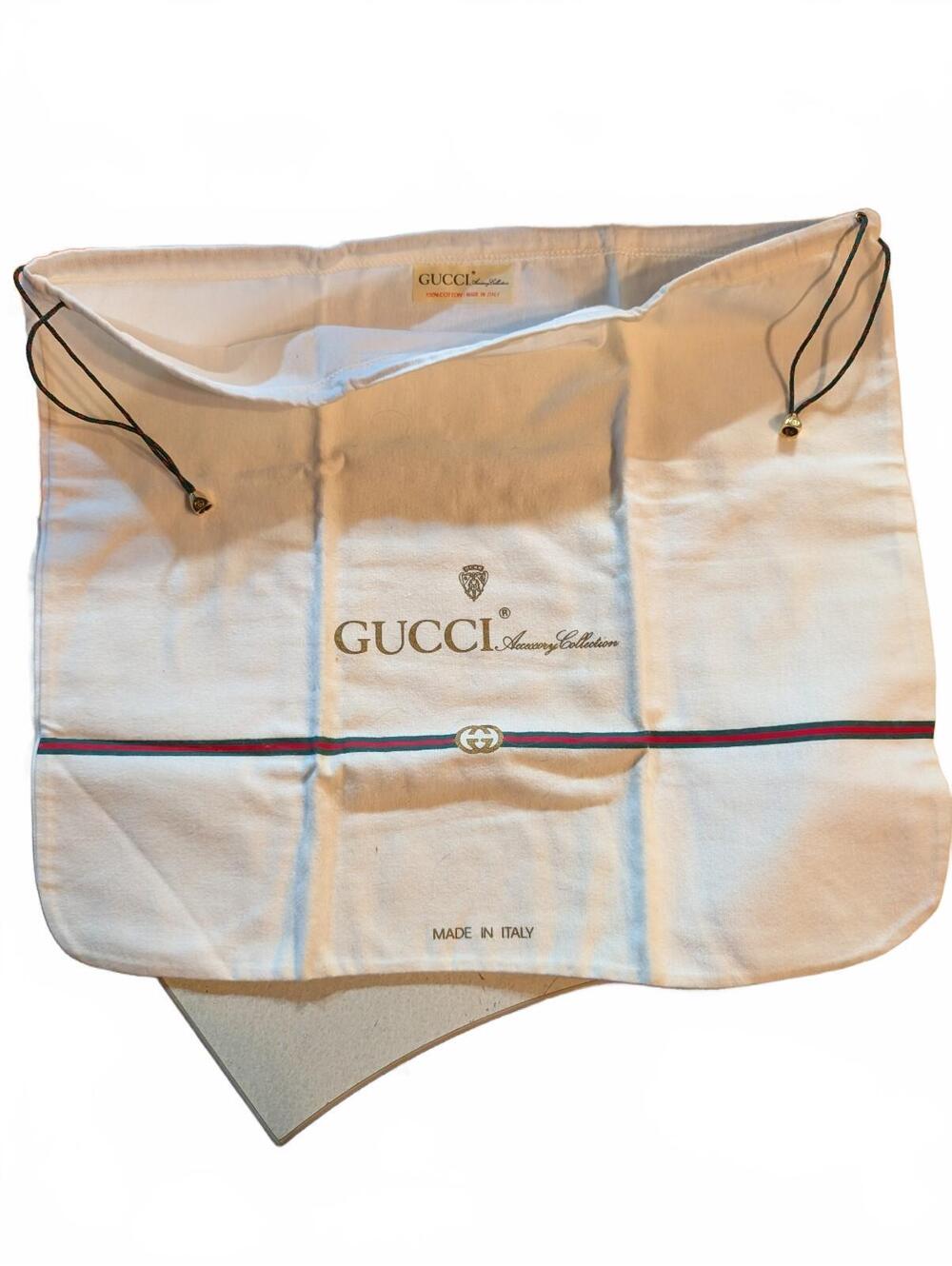 Gucci Accessory Collection White Cotton Dust Bag Made in Italy